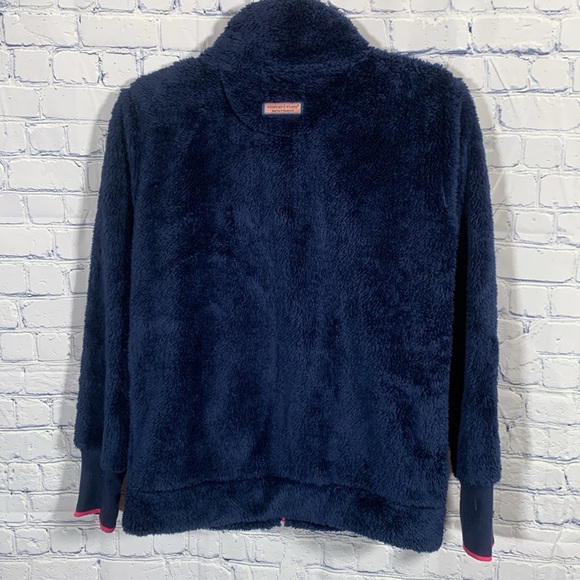 Vineyard Vines Girl’s Fleece Full Zip Jacket in Navy & Pink Size XL - Picture 6 of 6